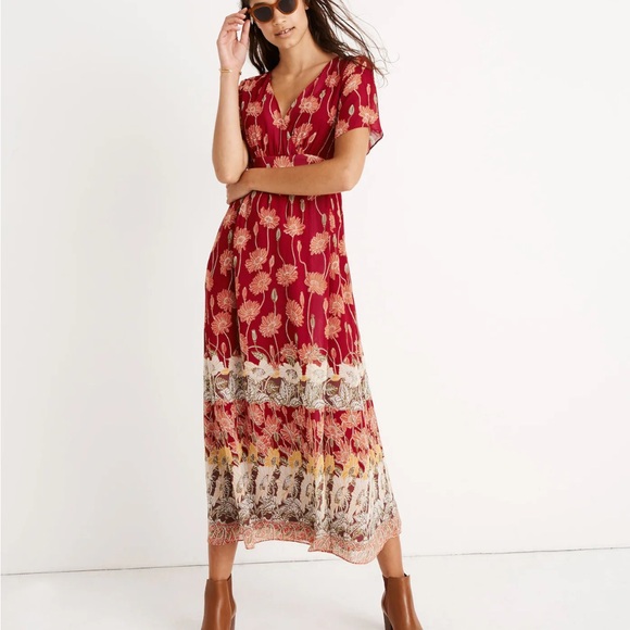 Madewell Dresses & Skirts - Madewell Maxi Dress V Neck Ted Floral Print